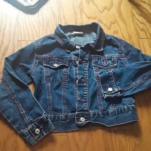 Girls jordache dark wash denim jacket 7/8 EUC